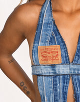 Vintage customized upcycled Levi's denim harness top