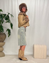 Vegan leather teddy lining jacket