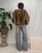 Hairy cropped coat