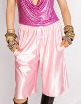 Satin look basketball shorts