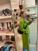 Vegan leather double breasted trenchcoat