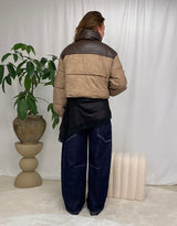 Two toned cropped bomber jacket