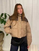 Two toned cropped bomber jacket