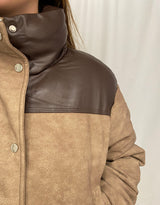 Two toned cropped bomber jacket