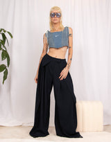 Oversized fluid wide leg trousers