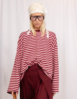 Striped boxy long sleeves sweater