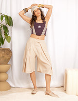 Pleated culotte skorts