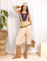 Pleated culotte skorts