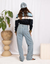 Rhinestone pinstripe jeans