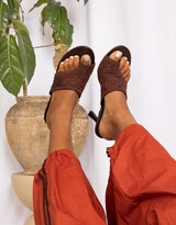 Crochet heeled mules