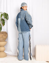Vintage customized Adidas frog closure oversized pockets jacket