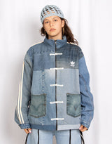 Vintage customized Adidas frog closure oversized pockets jacket