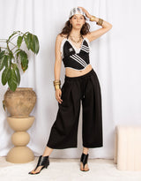 Wide leg sweat shorts