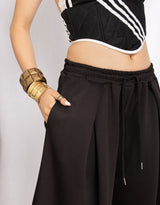 Wide leg sweat shorts