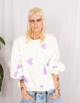 Oversized sweater with hearts