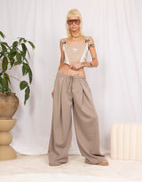 Tall Y2K wide leg drawstring trousers