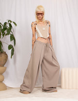 Tall Y2K wide leg drawstring trousers