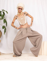 Tall Y2K wide leg drawstring trousers