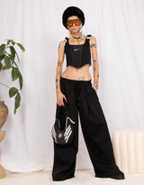Tall Y2K wide leg drawstring trousers