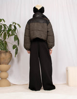 Two toned cropped bomber jacket