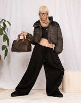 Two toned cropped bomber jacket