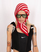 Striped knitted scarf