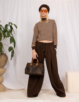 Striped high neck sweater