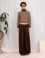 Striped high neck sweater