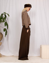 Striped high neck sweater