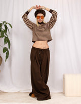 Striped high neck sweater