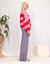 Wool blend knitted striped sweater