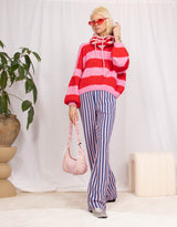 Striped straight trousers
