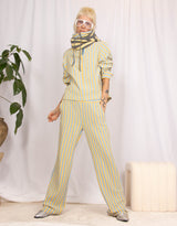 Striped straight trousers