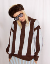 Wool blend big stripe sweater