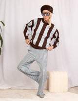 Wool blend big stripe sweater