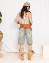 Handmade suede festival belt bag