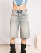 Long jeans shorts