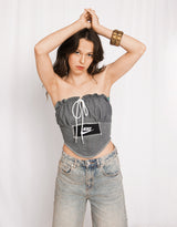 Vintage customized upcycled strapless top