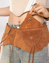 Handmade suede festival belt bag