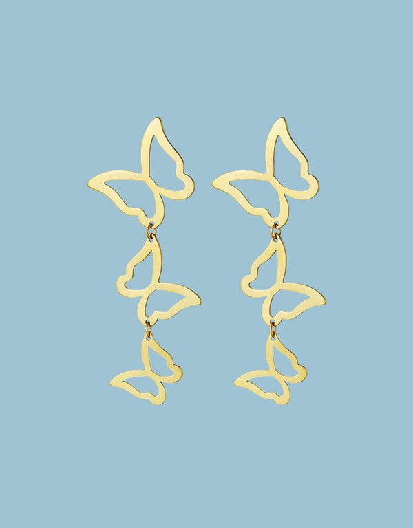 Layered butterfly earrings