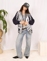 Vintage customized sports blazer with logo patches