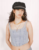 Sailor cap with diamond detail