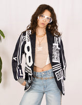 Vintage customized sports blazer with logo patches