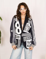 Vintage customized sports blazer with logo patches