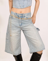 Minimal Y2K chain waist belt