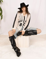 Y2K mesh varsity zip up vest