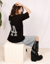 Oversized LA leopard graphic T-shirt