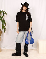 Oversized LA leopard graphic T-shirt