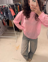 Mesh oversized longsleeve top