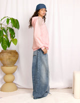 Vintage customized upcycled Chaps two toned wide jeans